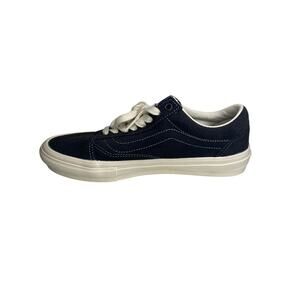 Men's Vans Black White Skateboard Sneakers Lace up Low Top Pop Cush Size 8.5